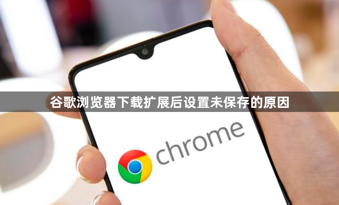 谷歌浏览器下载扩展后设置未保存的原因1