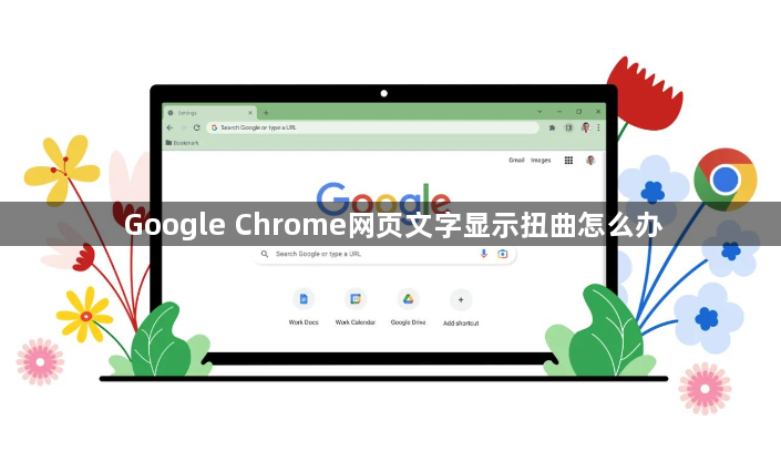 Google Chrome网页文字显示扭曲怎么办1