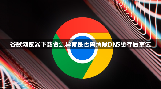 谷歌浏览器下载资源异常是否需清除DNS缓存后重试1