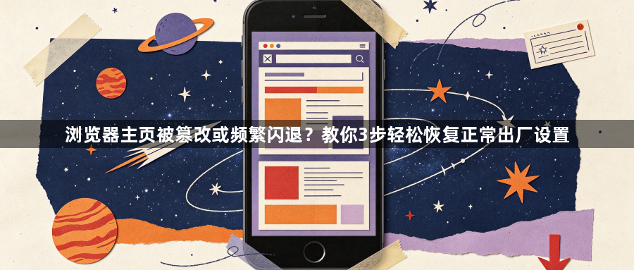 浏览器主页被篡改或频繁闪退？教你3步轻松恢复正常出厂设置1