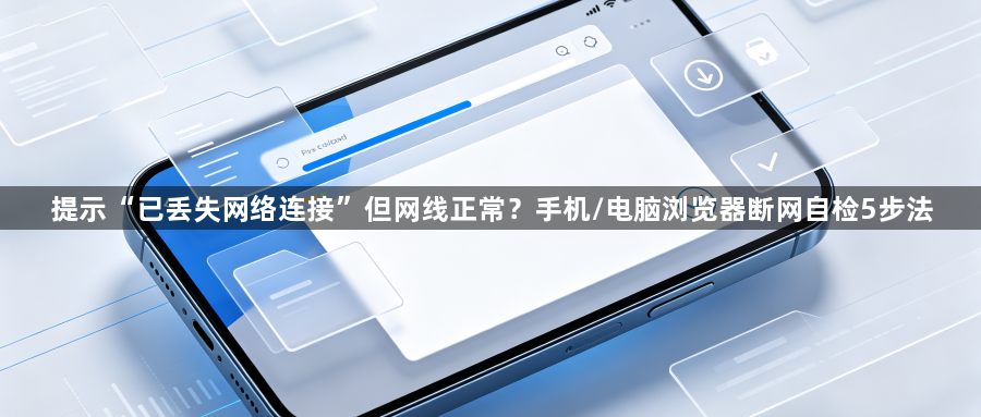 提示“已丢失网络连接”但网线正常？手机/电脑浏览器断网自检5步法1